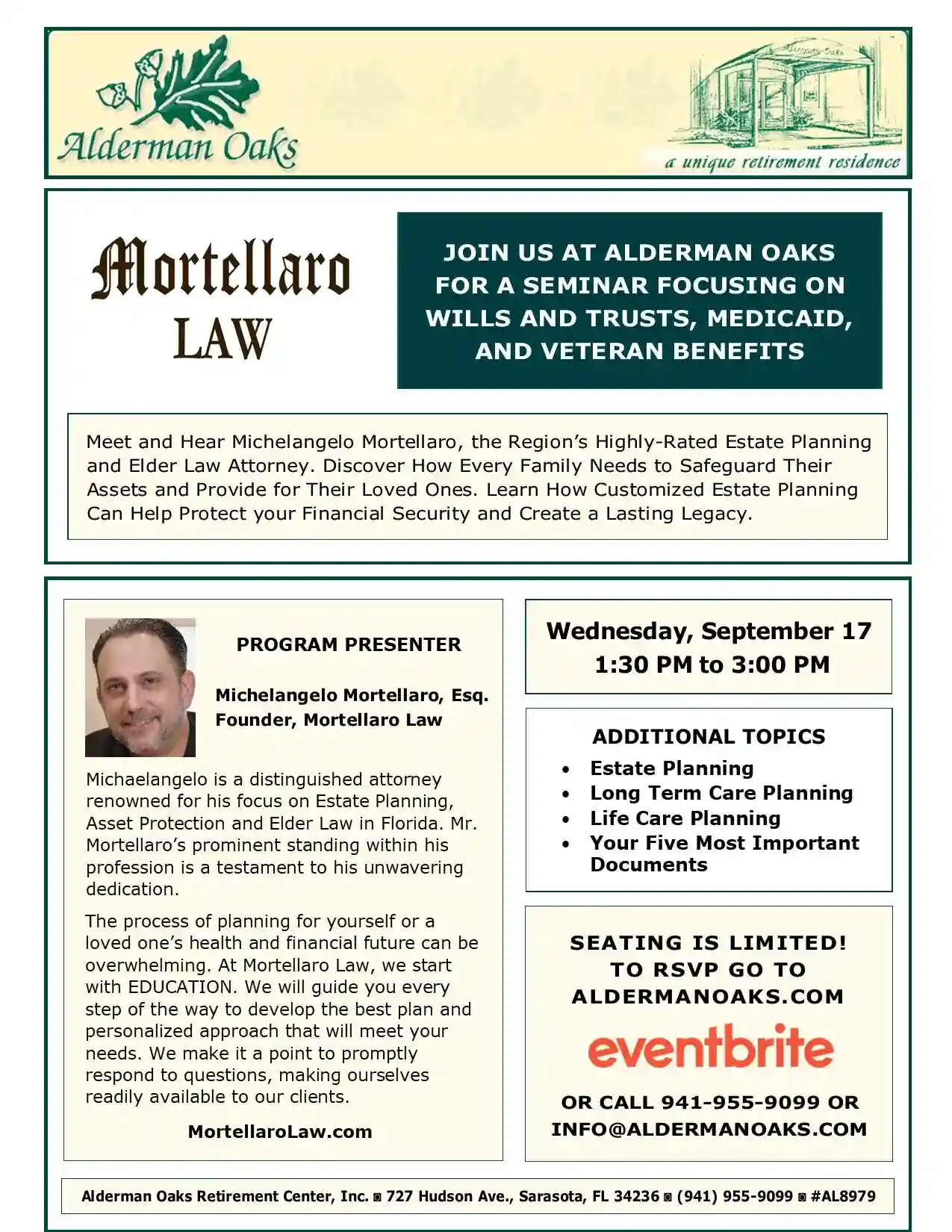 Alderman_Oaks_Image_45 A SEMINAR FOCUSING ON WILLS & TRUSTS, MEDICAID, AND VETERAN BENEFITS
